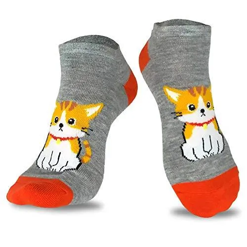 TeeHee Socks Women's Novelty Polyester No Show Pet 6-Pack (N2003)