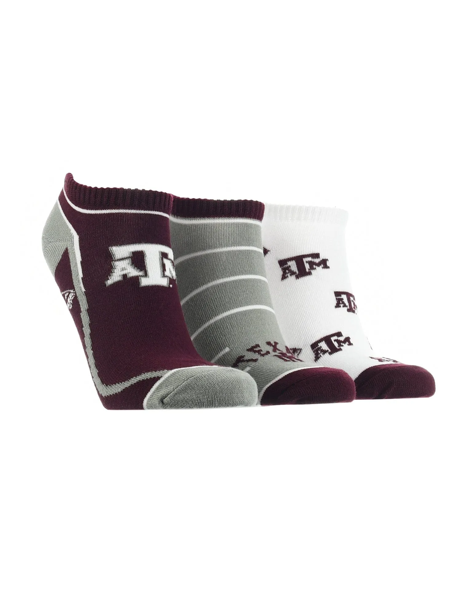 Texas A&amp;M Aggies No Show Socks Full Field 3 Pack