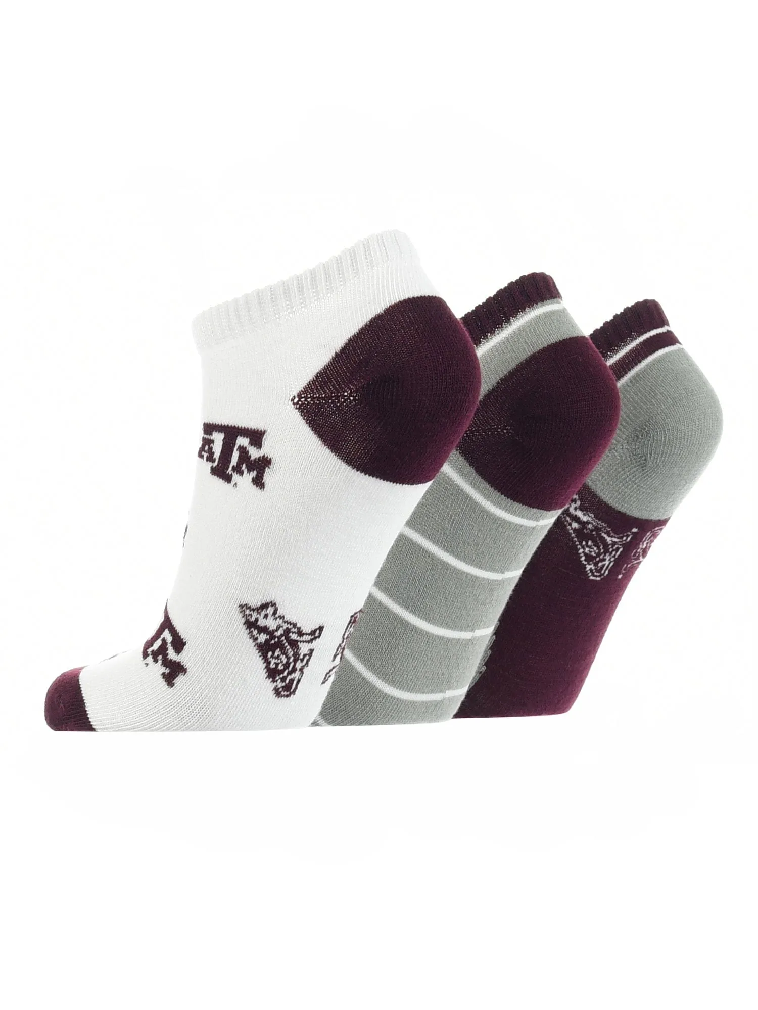 Texas A&amp;M Aggies No Show Socks Full Field 3 Pack