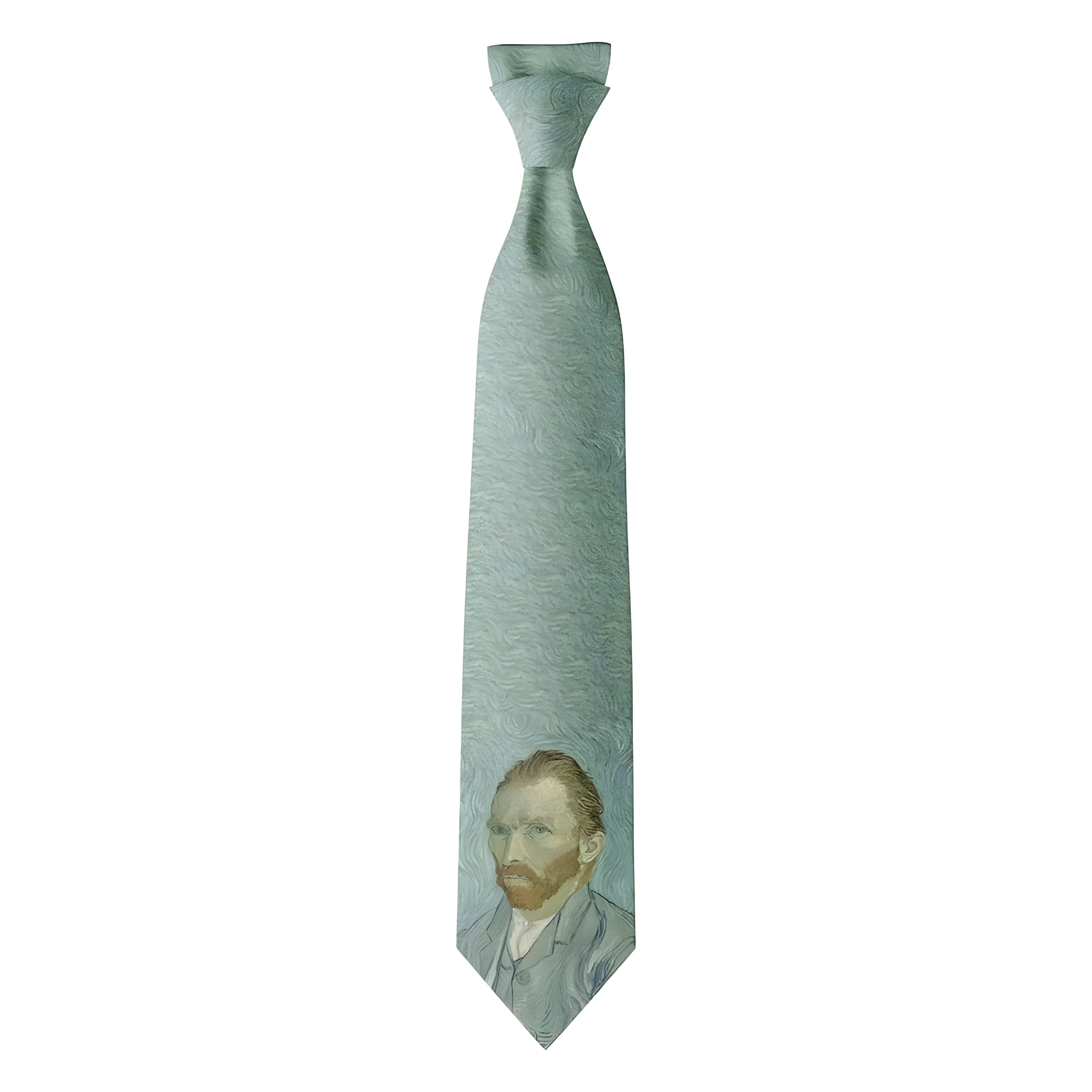 The Van Gogh Portrait Neck Tie - Green