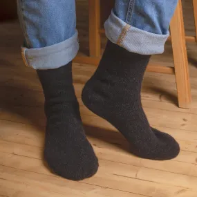 Unisex Simply Black Merino Wool Crew Socks