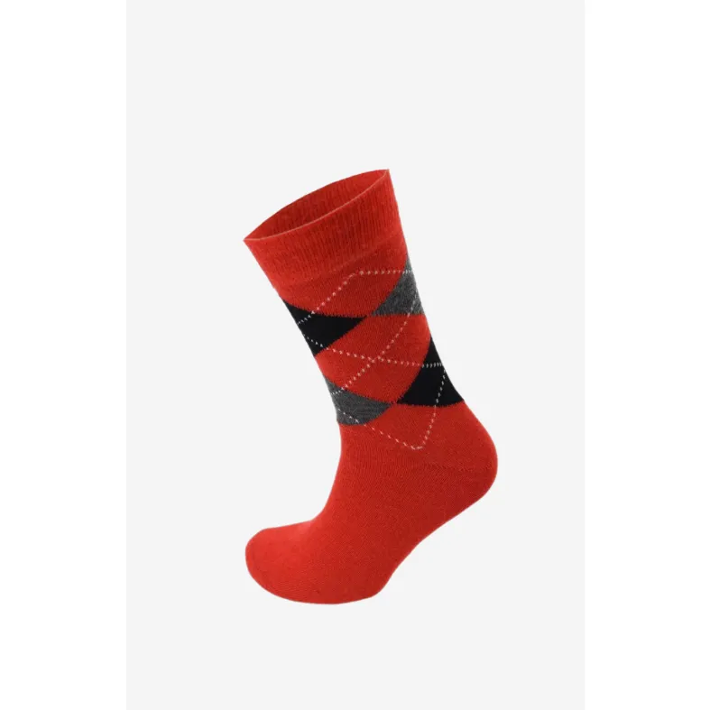 Viyella - Made in England Mens Poppy Argyle Wool - Sock